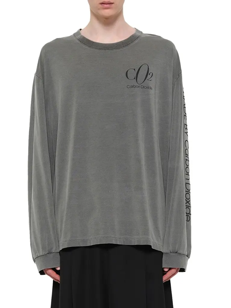 DOUBLET Co2 Air Yarn Long Sleeve T-shirt in Charcoal