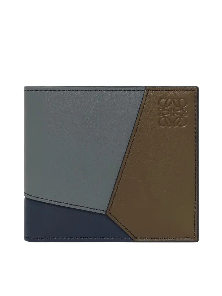 Loewe Puzzle Edge Bifold Wallet Multi in Blue Grey/navy