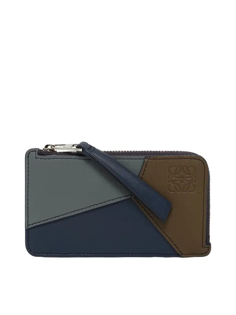 Loewe Puzzle Edge Coin Cardholder Multi in Blue Grey/navy