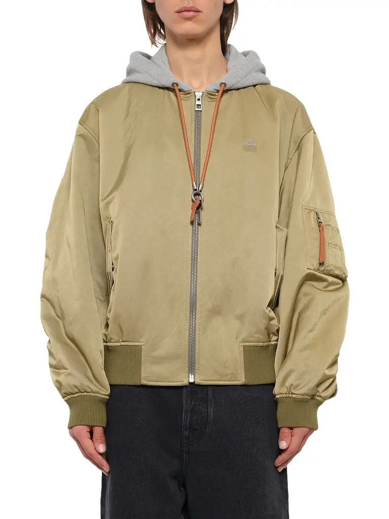 Loewe Bomber Jacket in Khaki Green
