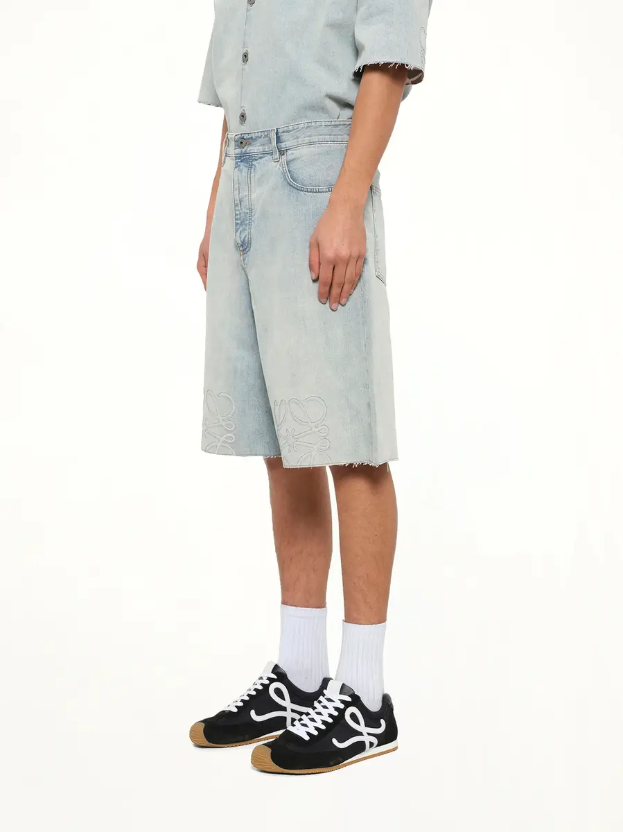 Loewe Anagram Shorts in Washed Blue | Thumbnail 3 Loewe Anagram Shorts in Washed Blue | Thumbnail 3