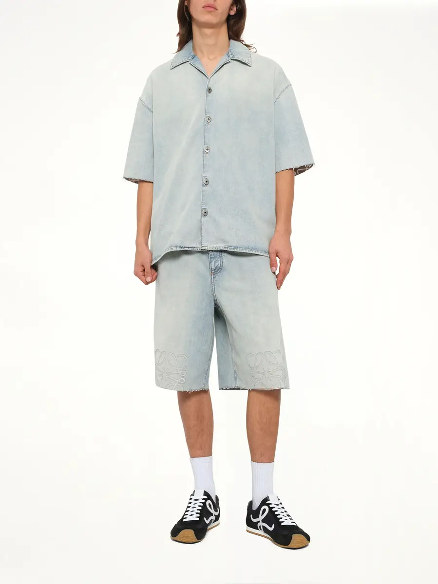 Loewe Anagram Shorts in Washed Blue | Thumbnail 4 Loewe Anagram Shorts in Washed Blue | Thumbnail 4