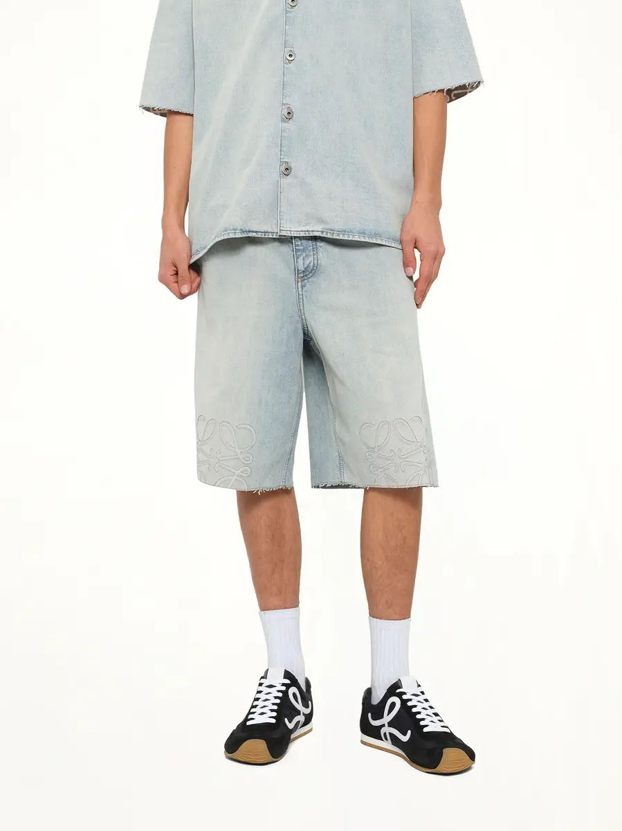 Loewe Anagram Shorts in Washed Blue | Thumbnail 6 Loewe Anagram Shorts in Washed Blue | Thumbnail 6