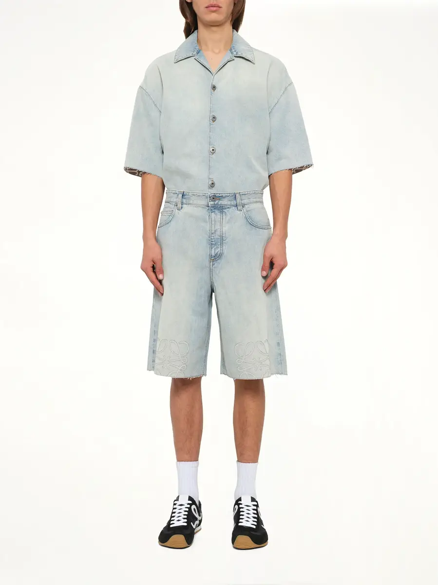Loewe Anagram Shorts in Washed Blue | Thumbnail 7 Loewe Anagram Shorts in Washed Blue | Thumbnail 7