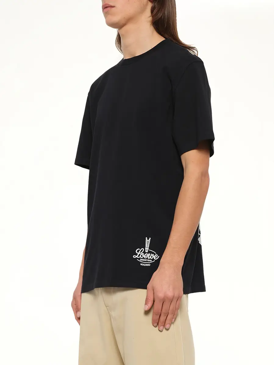 Loewe Back Print Relaxed Fit T-shirt in Black/white | Thumbnail 3