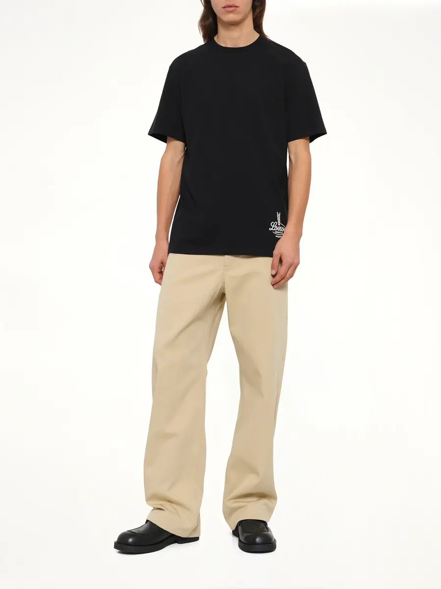 Loewe Back Print Relaxed Fit T-shirt in Black/white | Thumbnail 4
