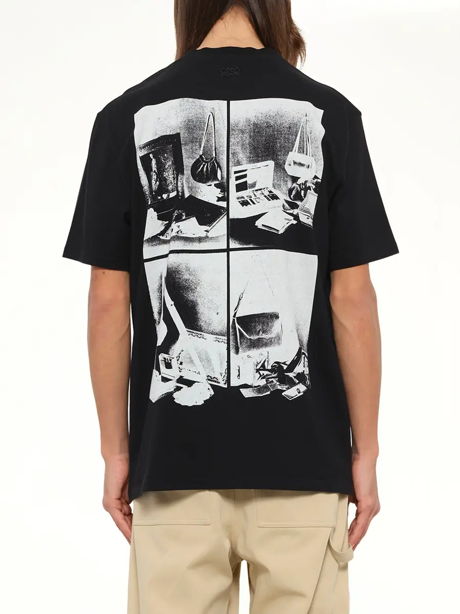 Loewe Back Print Relaxed Fit T-shirt in Black/white | Thumbnail 5