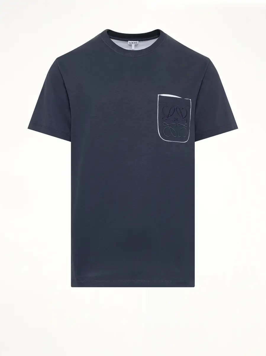 Loewe Two-tone Regular Fit T-shirt in Navy Blue | Thumbnail 2 Loewe Two-tone Regular Fit T-shirt in Navy Blue | Thumbnail 2
