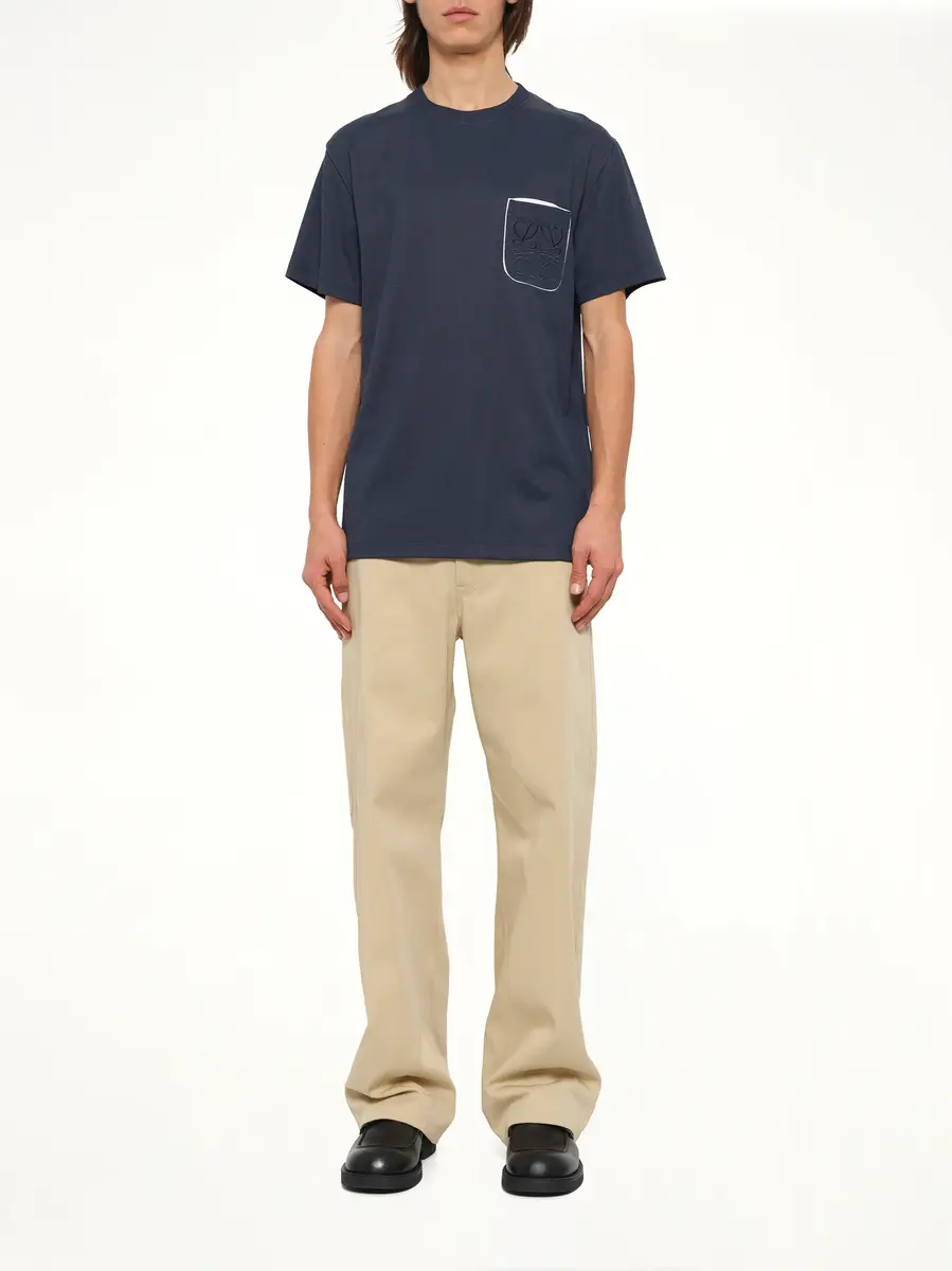 Loewe Two-tone Regular Fit T-shirt in Navy Blue | Thumbnail 7 Loewe Two-tone Regular Fit T-shirt in Navy Blue | Thumbnail 7