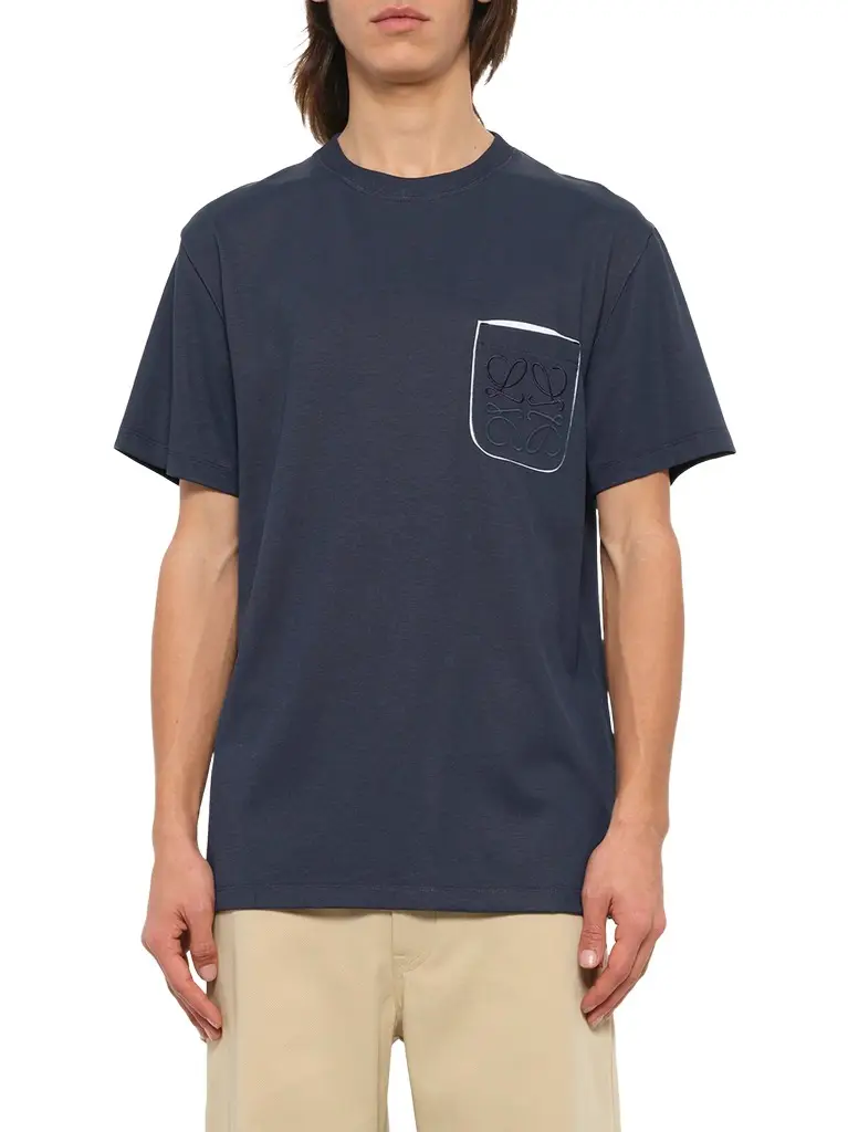 Two-tone Regular Fit T-shirt in Navy Blue Two-tone Regular Fit T-shirt in Navy Blue