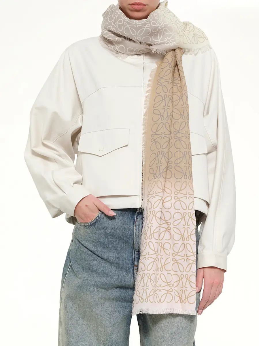 Loewe 45x200 Anagram Scarf in Light Link/beige | Thumbnail 2 Loewe 45x200 Anagram Scarf in Light Link/beige | Thumbnail 2