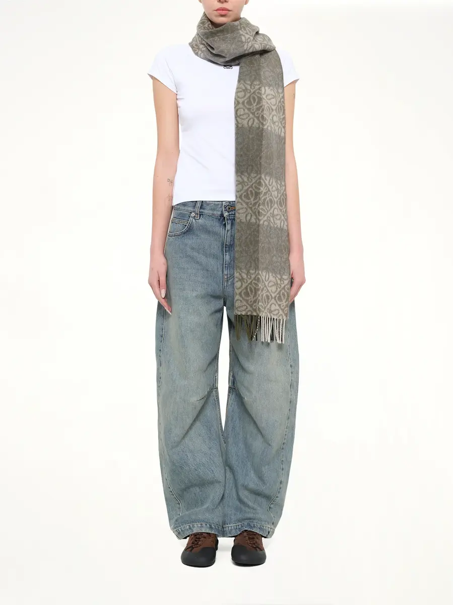 Loewe 38x180 Wool Cashmere Anagram Scarf | Thumbnail 2 Loewe 38x180 Wool Cashmere Anagram Scarf | Thumbnail 2