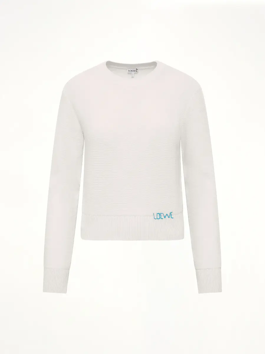 Loewe Wool Sweater in Ecru/blue | Thumbnail 2 Loewe Wool Sweater in Ecru/blue | Thumbnail 2