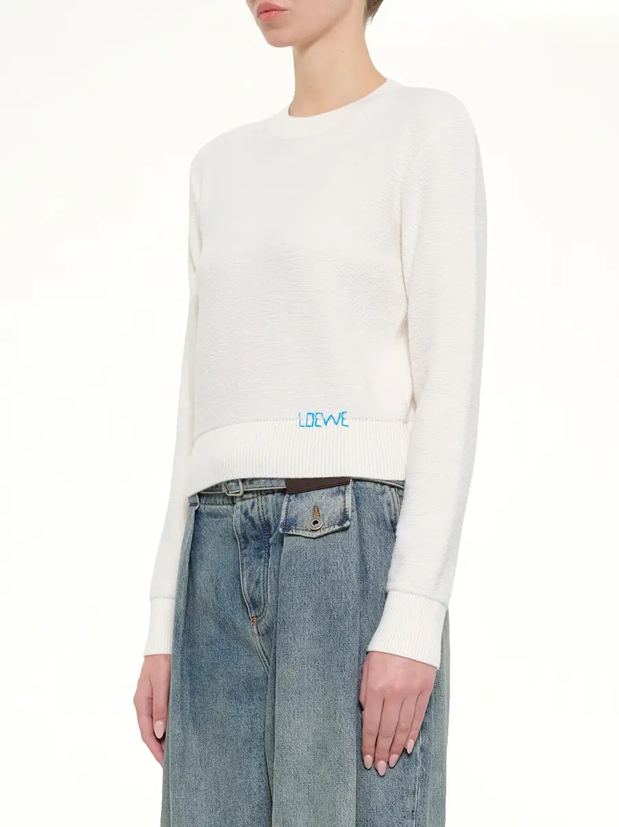 Loewe Wool Sweater in Ecru/blue | Thumbnail 3 Loewe Wool Sweater in Ecru/blue | Thumbnail 3