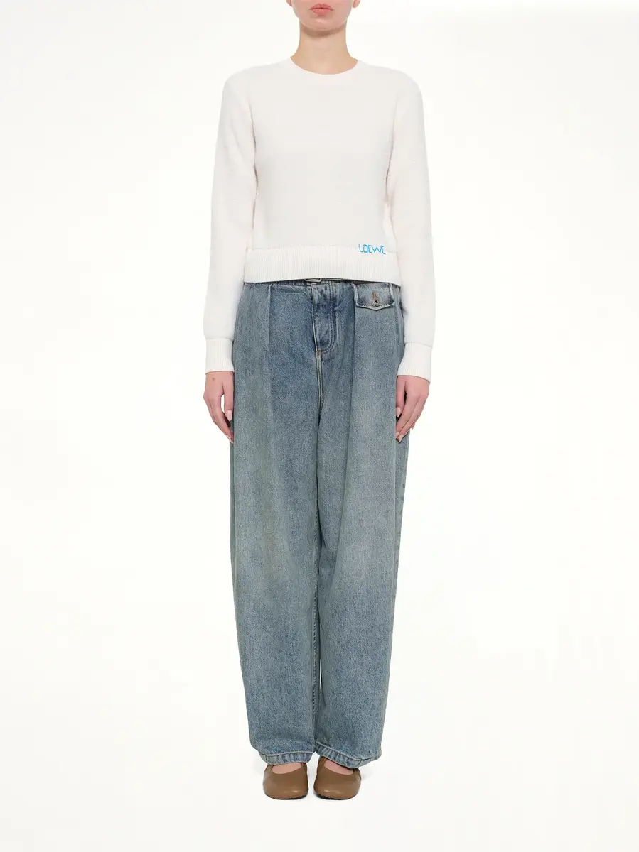 Loewe Wool Sweater in Ecru/blue | Thumbnail 7 Loewe Wool Sweater in Ecru/blue | Thumbnail 7