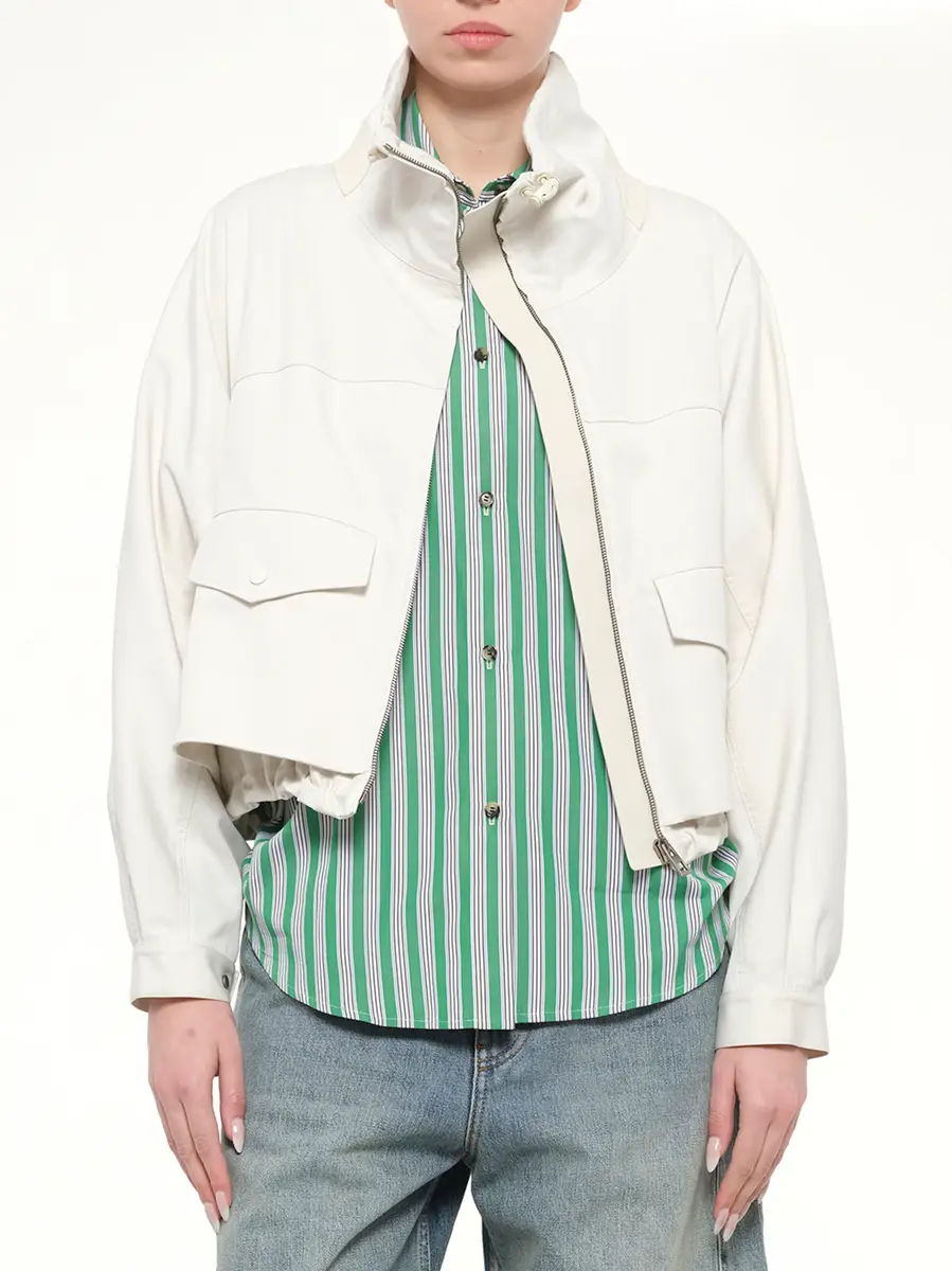 Loewe Striped Cotton Poplin Shirt in Green/white | Thumbnail 6