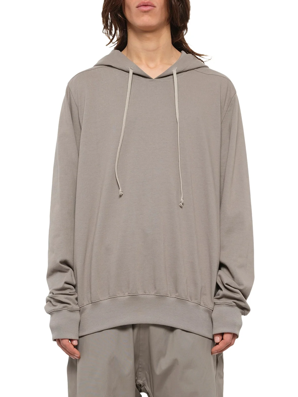 Rick Owens Heavy Jersey Hoodie in Dark Pearl