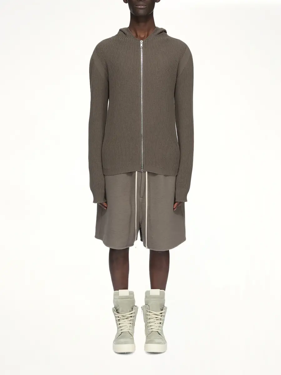 Rick Owens Heavy Wool Zipped Hoodie in Dark Dust | Thumbnail 5 Rick Owens Heavy Wool Zipped Hoodie in Dark Dust | Thumbnail 5