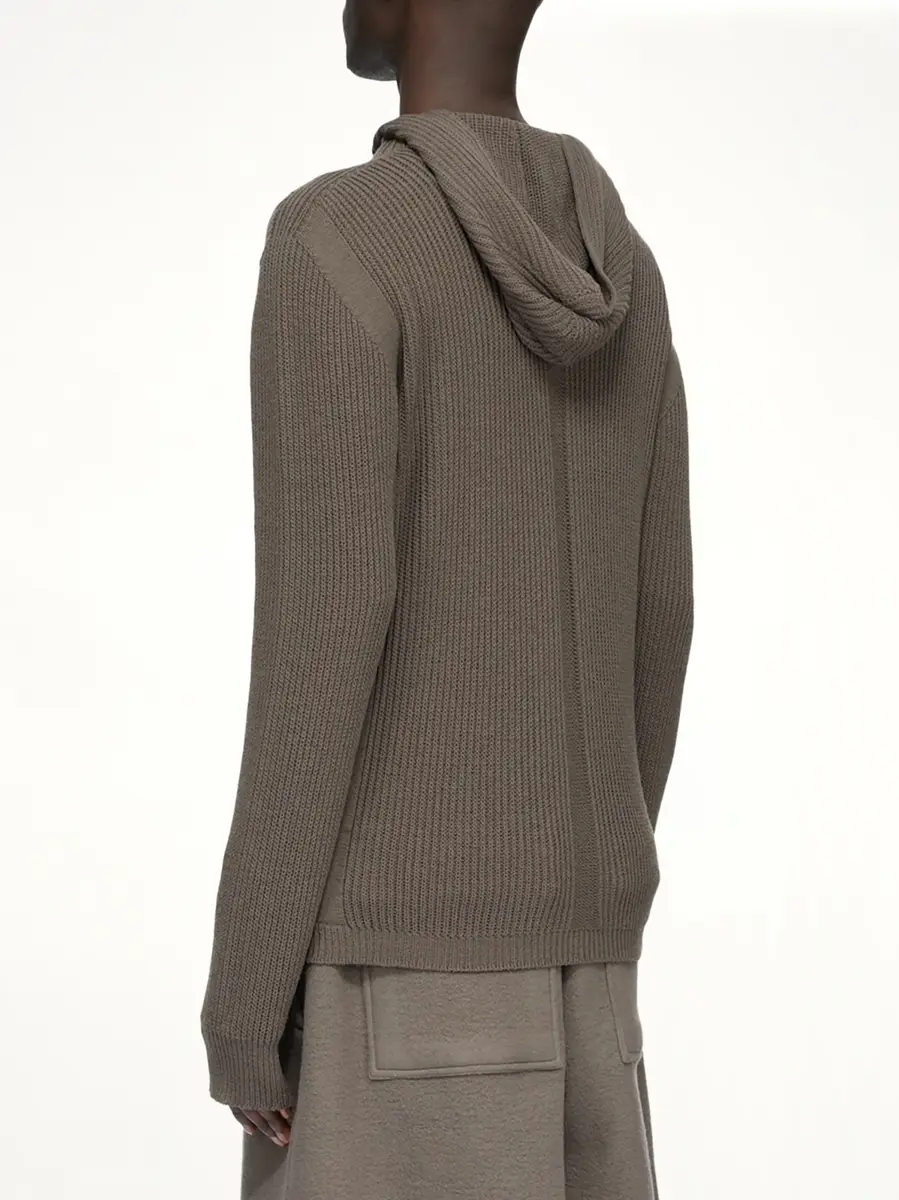 Rick Owens Heavy Wool Zipped Hoodie in Dark Dust | Thumbnail 6 Rick Owens Heavy Wool Zipped Hoodie in Dark Dust | Thumbnail 6