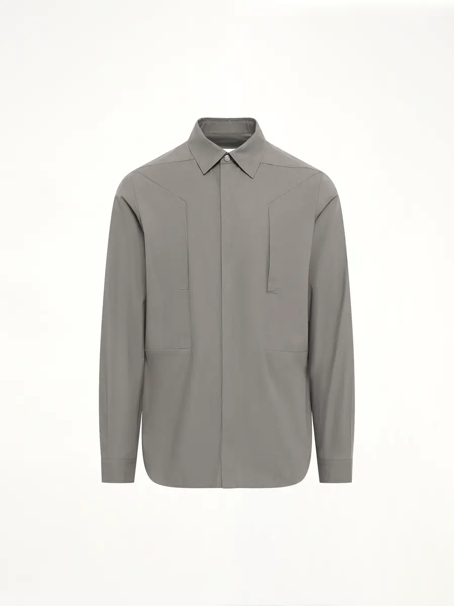 Rick Owens Fog Pocket Outershirt in Dust | Thumbnail 2