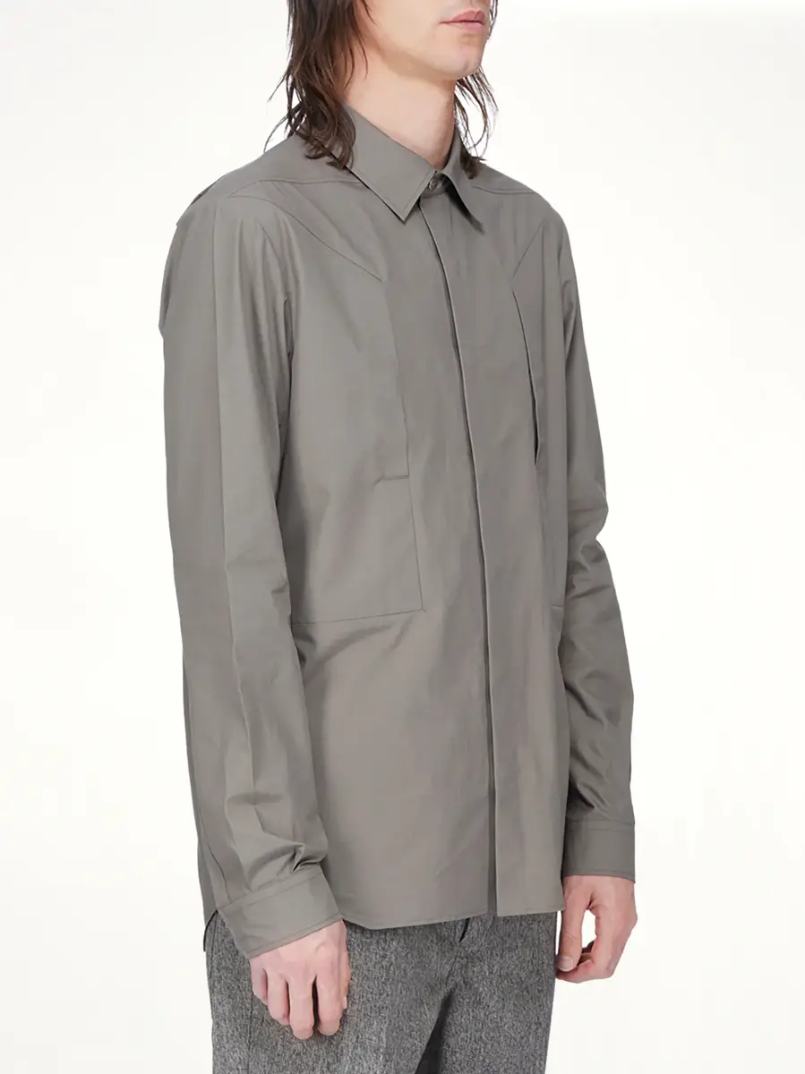 Rick Owens Fog Pocket Outershirt in Dust | Thumbnail 3