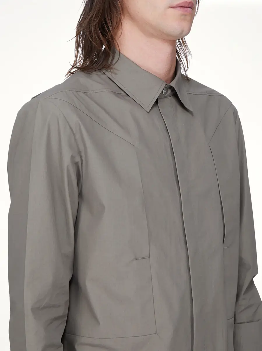 Rick Owens Fog Pocket Outershirt in Dust | Thumbnail 7