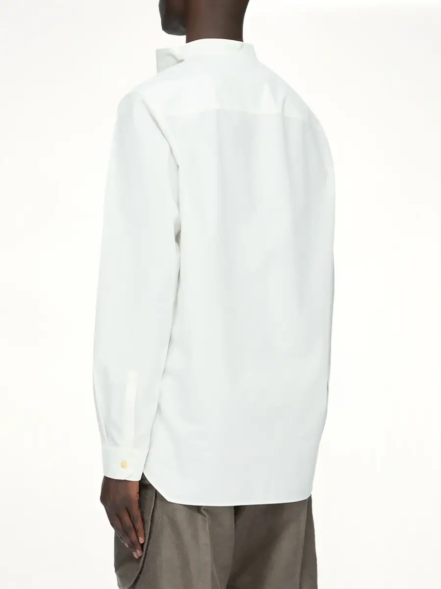 Rick Owens Cotton Poplin Island Shirt in Milk | Thumbnail 4 Rick Owens Cotton Poplin Island Shirt in Milk | Thumbnail 4
