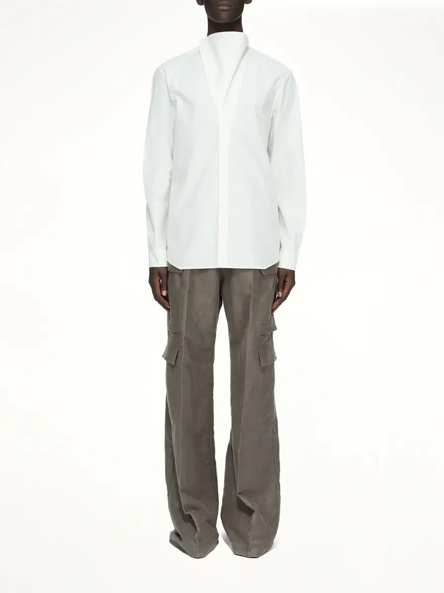Rick Owens Cotton Poplin Island Shirt in Milk | Thumbnail 5 Rick Owens Cotton Poplin Island Shirt in Milk | Thumbnail 5