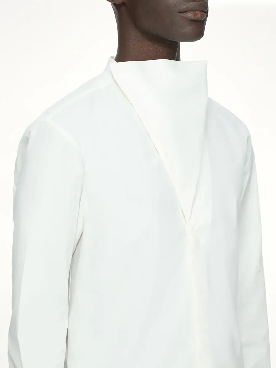 Rick Owens Cotton Poplin Island Shirt in Milk | Thumbnail 6 Rick Owens Cotton Poplin Island Shirt in Milk | Thumbnail 6