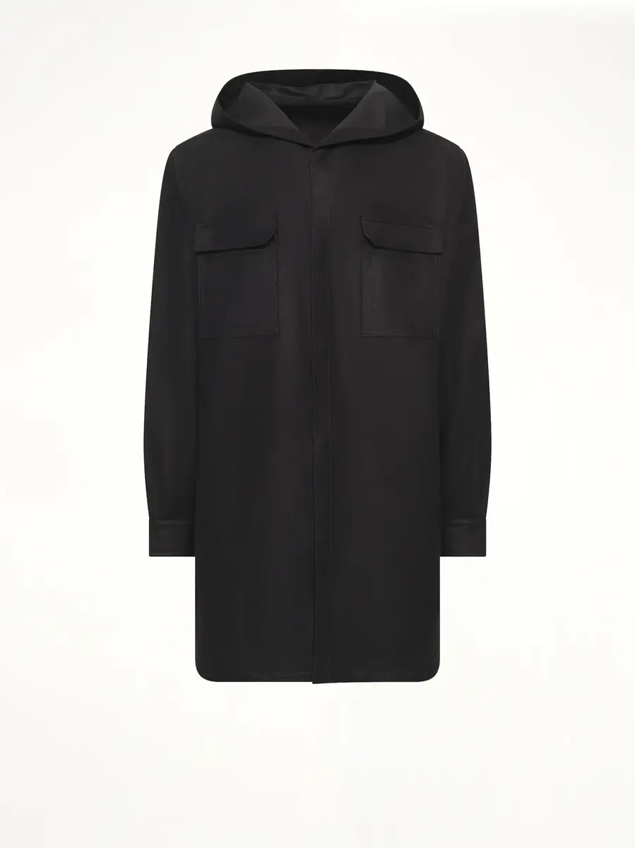 Rick Owens Moleskin Hooded Outershirt | Thumbnail 2 Rick Owens Moleskin Hooded Outershirt | Thumbnail 2