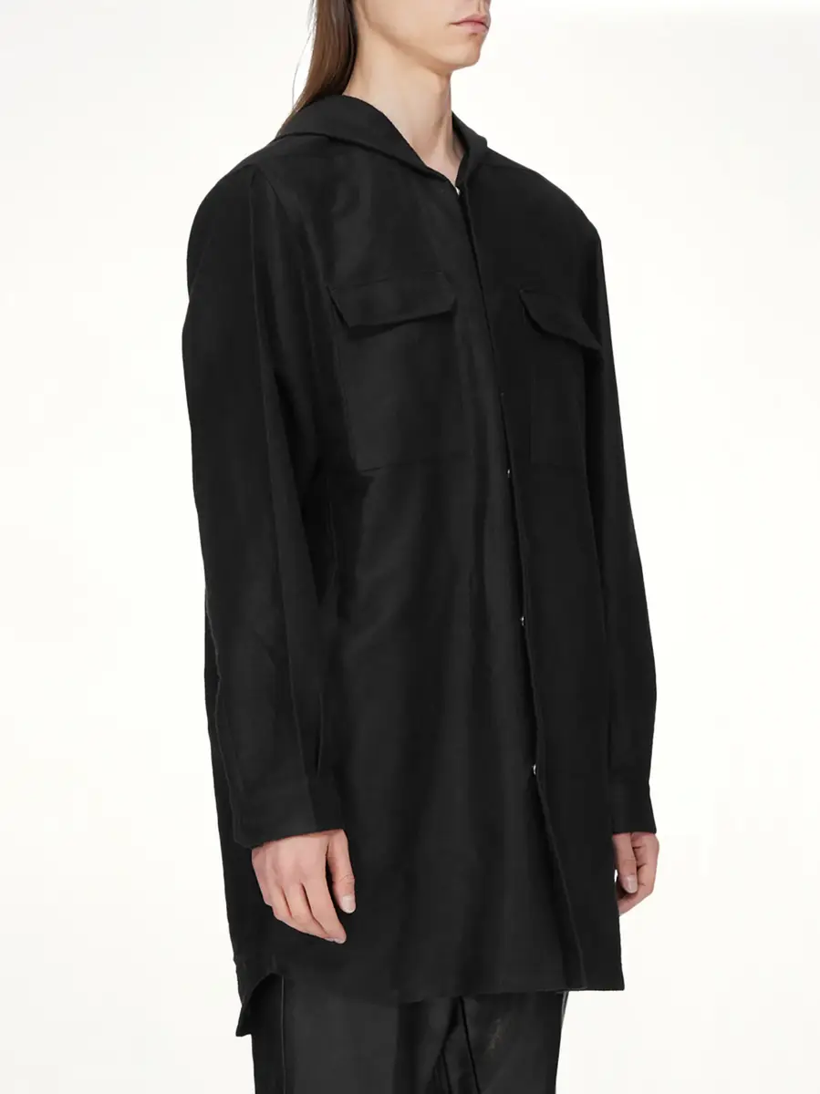 Rick Owens Moleskin Hooded Outershirt | Thumbnail 3 Rick Owens Moleskin Hooded Outershirt | Thumbnail 3