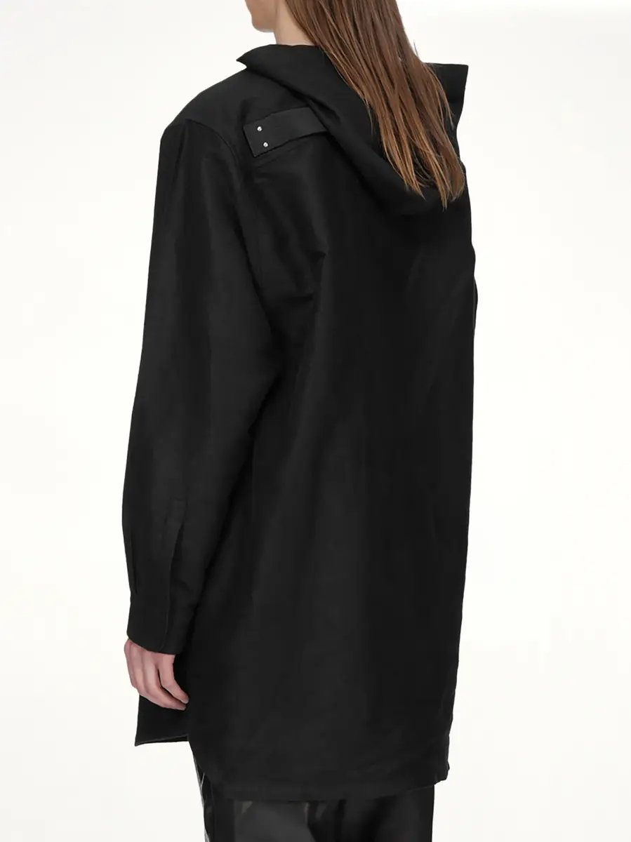 Rick Owens Moleskin Hooded Outershirt | Thumbnail 4 Rick Owens Moleskin Hooded Outershirt | Thumbnail 4