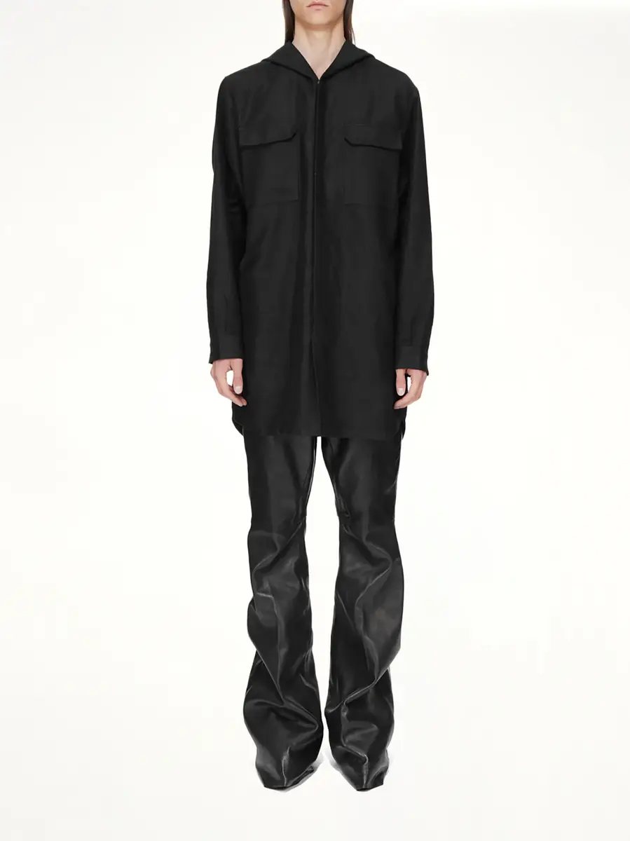 Rick Owens Moleskin Hooded Outershirt | Thumbnail 5 Rick Owens Moleskin Hooded Outershirt | Thumbnail 5