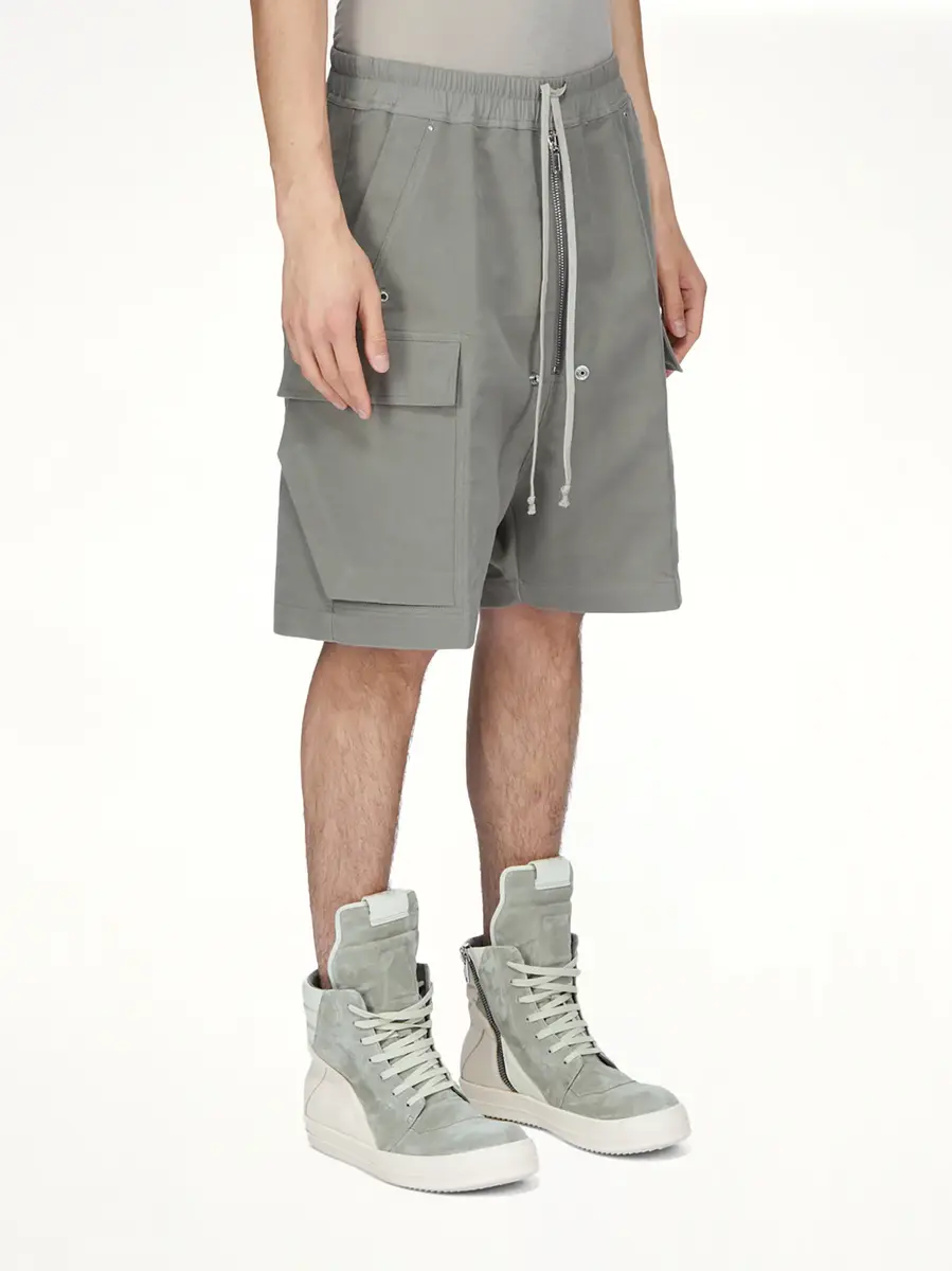 Rick Owens Brushed Twill Cargobela Shorts in Dark Pearl | Thumbnail 3 Rick Owens Brushed Twill Cargobela Shorts in Dark Pearl | Thumbnail 3