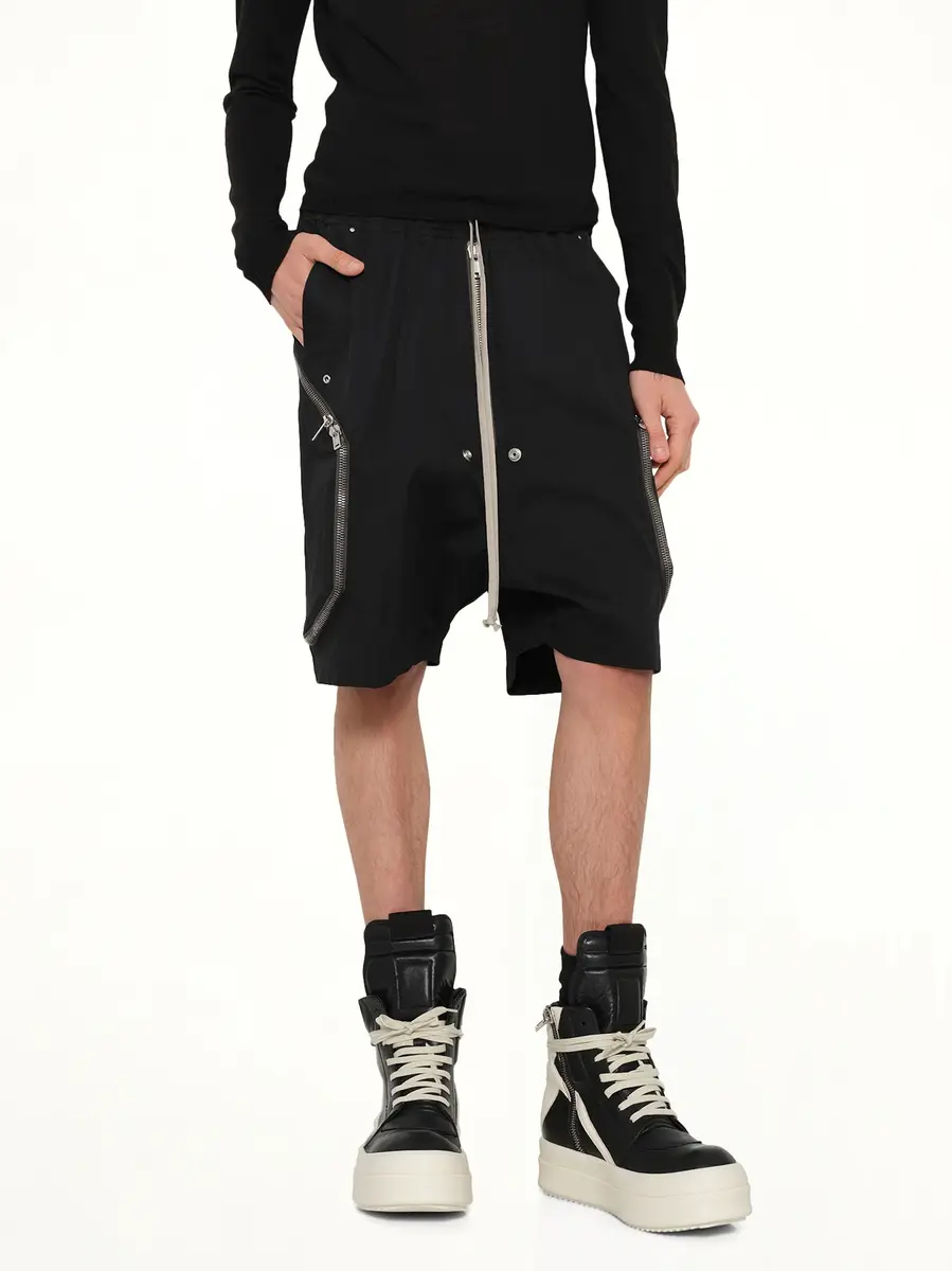 Rick Owens Cotton Twill Heizer Shorts | Thumbnail 3 Rick Owens Cotton Twill Heizer Shorts | Thumbnail 3