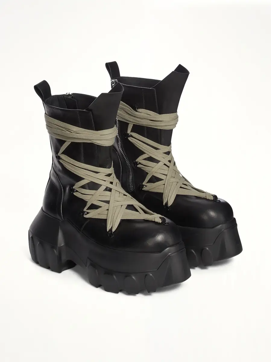 Rick Owens Megalace Mega Tractor in Black/pearl | Thumbnail 2 Rick Owens Megalace Mega Tractor in Black/pearl | Thumbnail 2