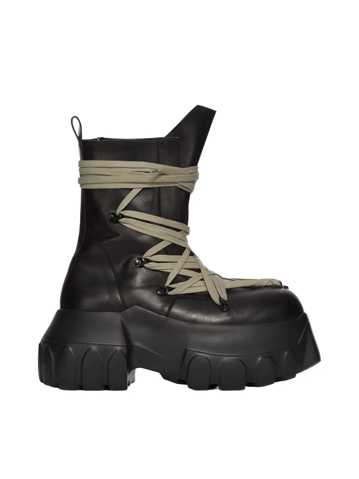 Rick Owens Megalace Mega Tractor in Black/pearl