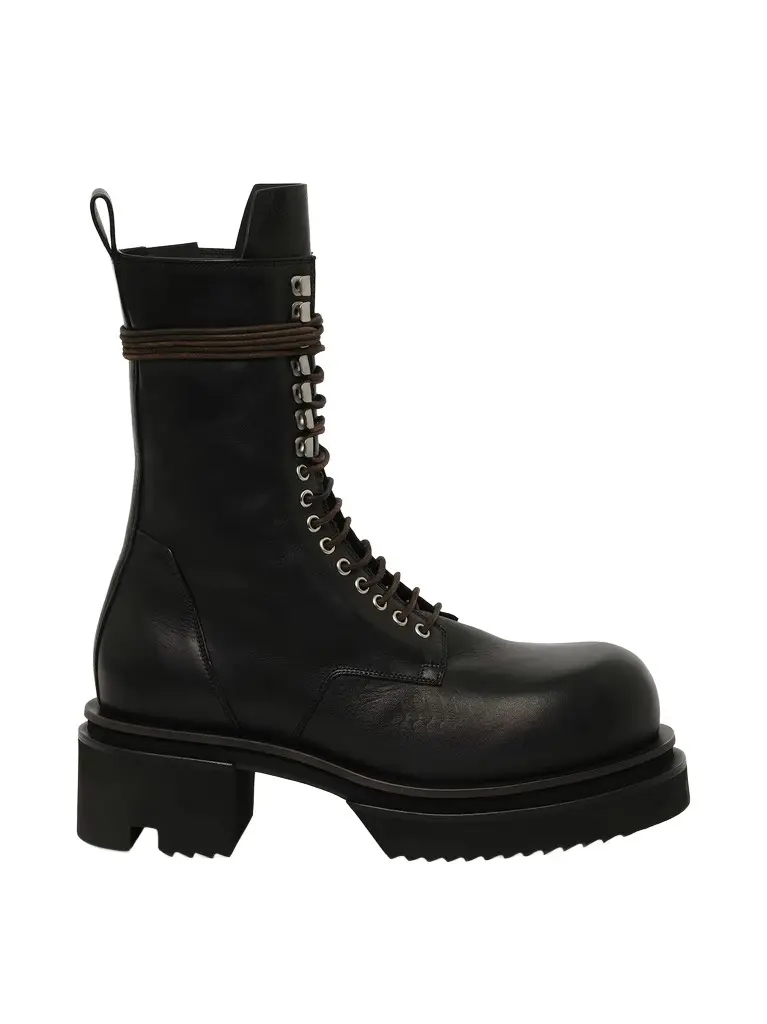 Rick Owens Army Lace Up Bogun Boots