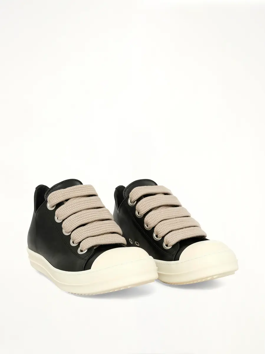 Rick Owens Jumbolace Low Sneaker in Black/milk | Thumbnail 2