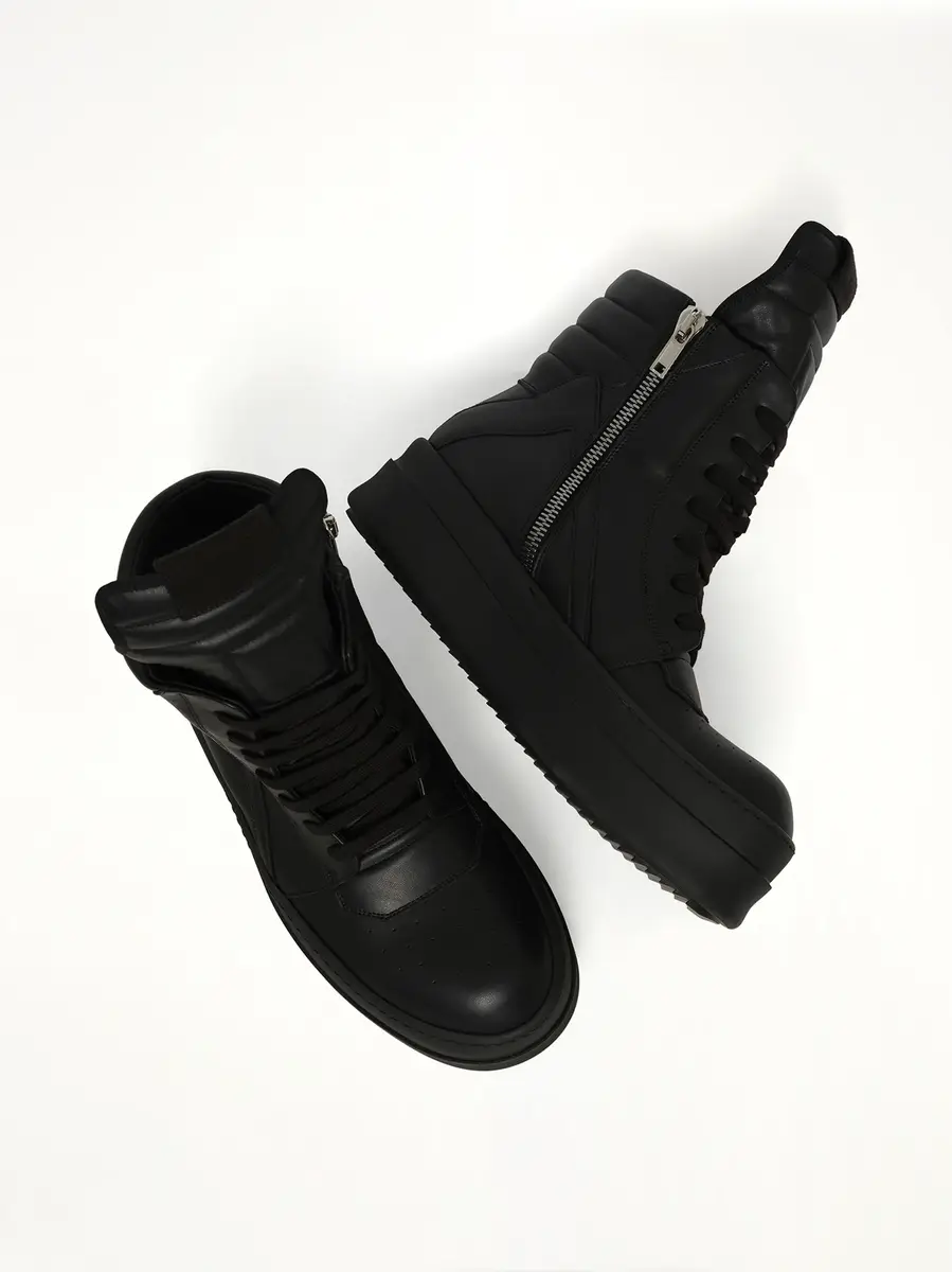 Rick Owens Mega Bumper Geobasket in All Black | Thumbnail 4