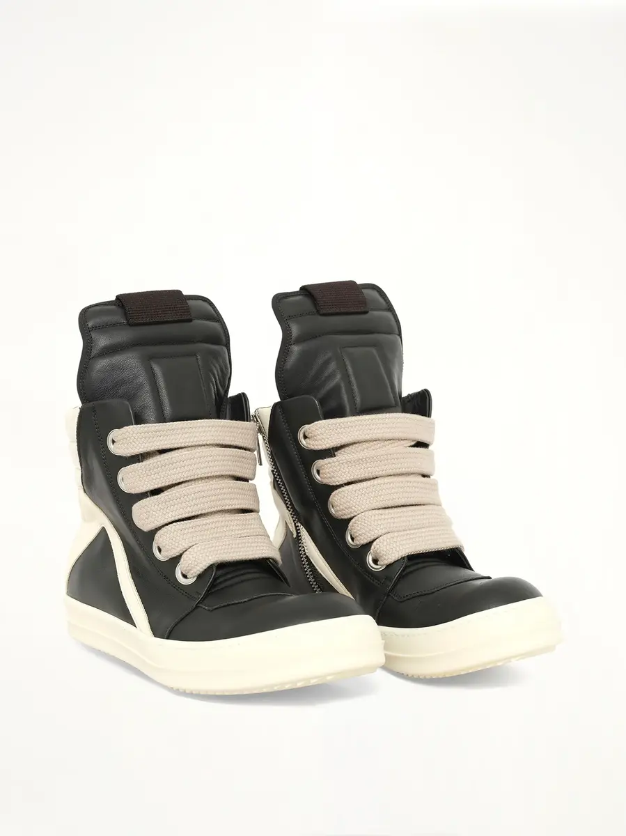 Rick Owens Jumbolace Geobasket in Black/milk | Thumbnail 2