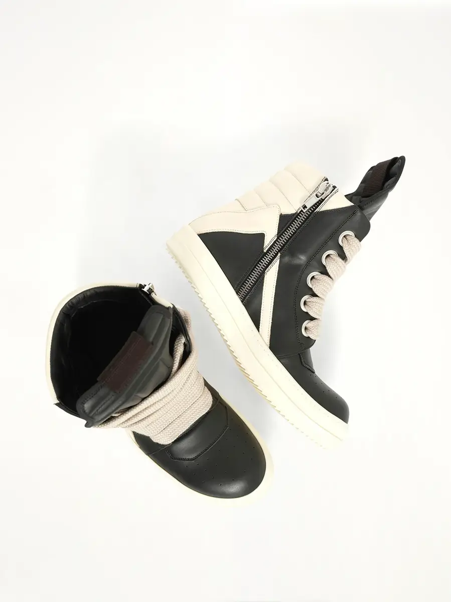 Rick Owens Jumbolace Geobasket in Black/milk | Thumbnail 4