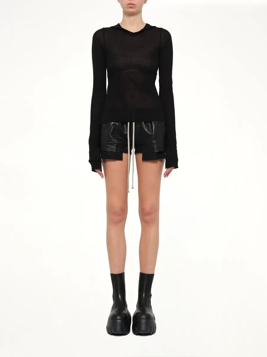 Rick Owens Cropped Hooded Rib LS T-shirt | Thumbnail 7 Rick Owens Cropped Hooded Rib LS T-shirt | Thumbnail 7