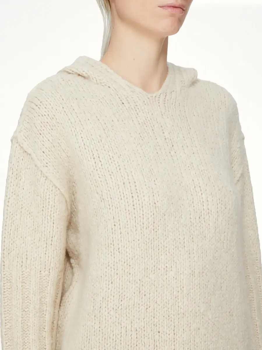 Rick Owens Silk Cashmere Oversized Hoodie in Natural | Thumbnail 4