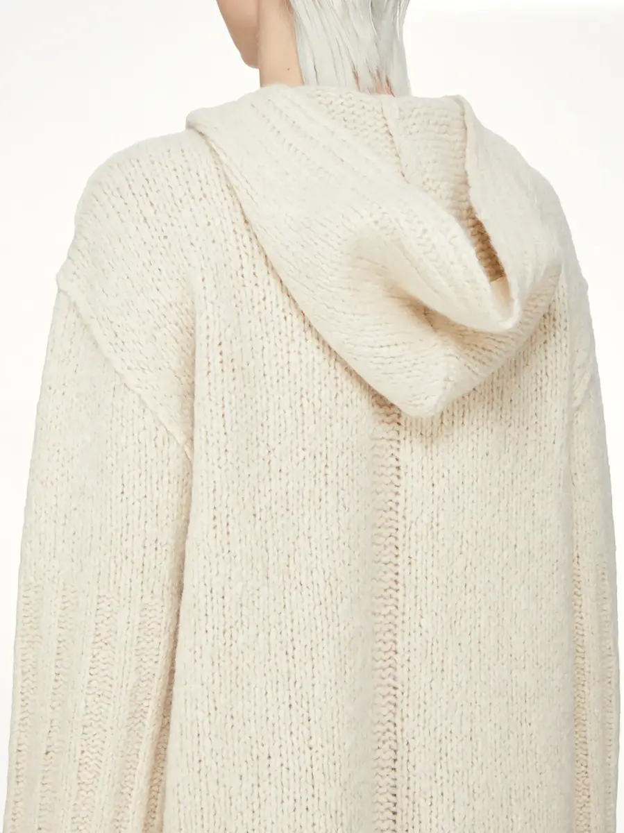 Rick Owens Silk Cashmere Oversized Hoodie in Natural | Thumbnail 7
