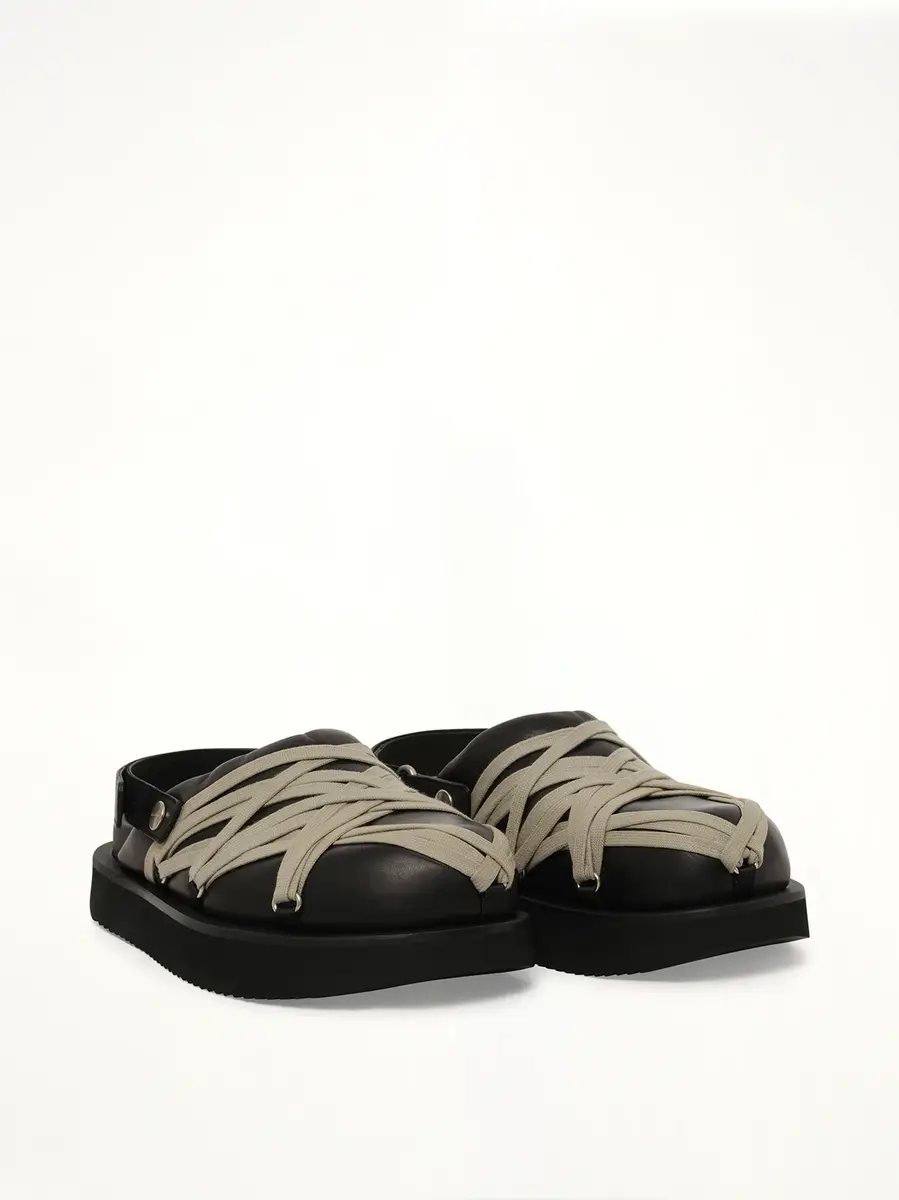 Rick Owens Padded Megalace Sandal in Black/pearl | Thumbnail 2 Rick Owens Padded Megalace Sandal in Black/pearl | Thumbnail 2