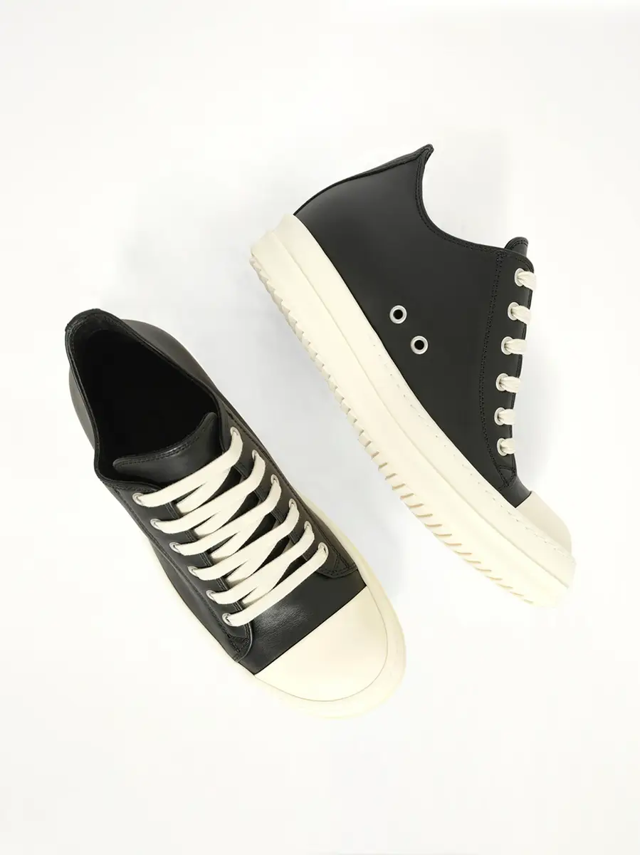 Rick Owens Low Sneaker in Black/milk | Thumbnail 4 Rick Owens Low Sneaker in Black/milk | Thumbnail 4