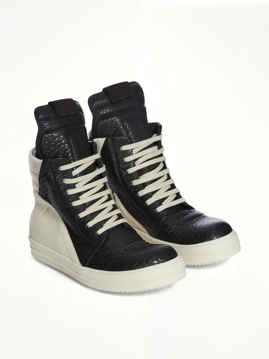 Rick Owens Geobasket Heel Sneaker in Black/milk | Thumbnail 2 Rick Owens Geobasket Heel Sneaker in Black/milk | Thumbnail 2
