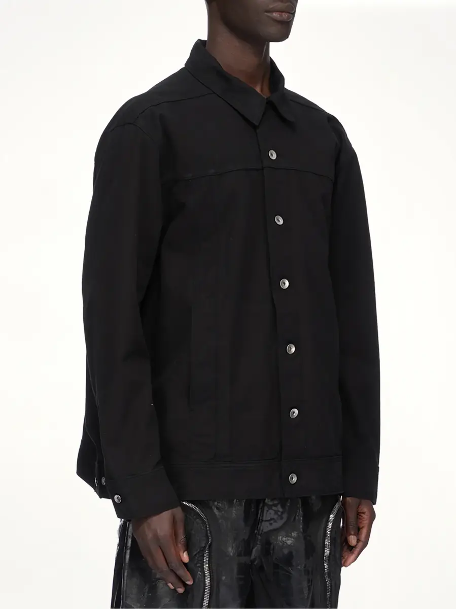RICK OWENS DRKSHDW Cotton Canvas Jumbo Worker Denim Jacket | Thumbnail 3 RICK OWENS DRKSHDW Cotton Canvas Jumbo Worker Denim Jacket | Thumbnail 3