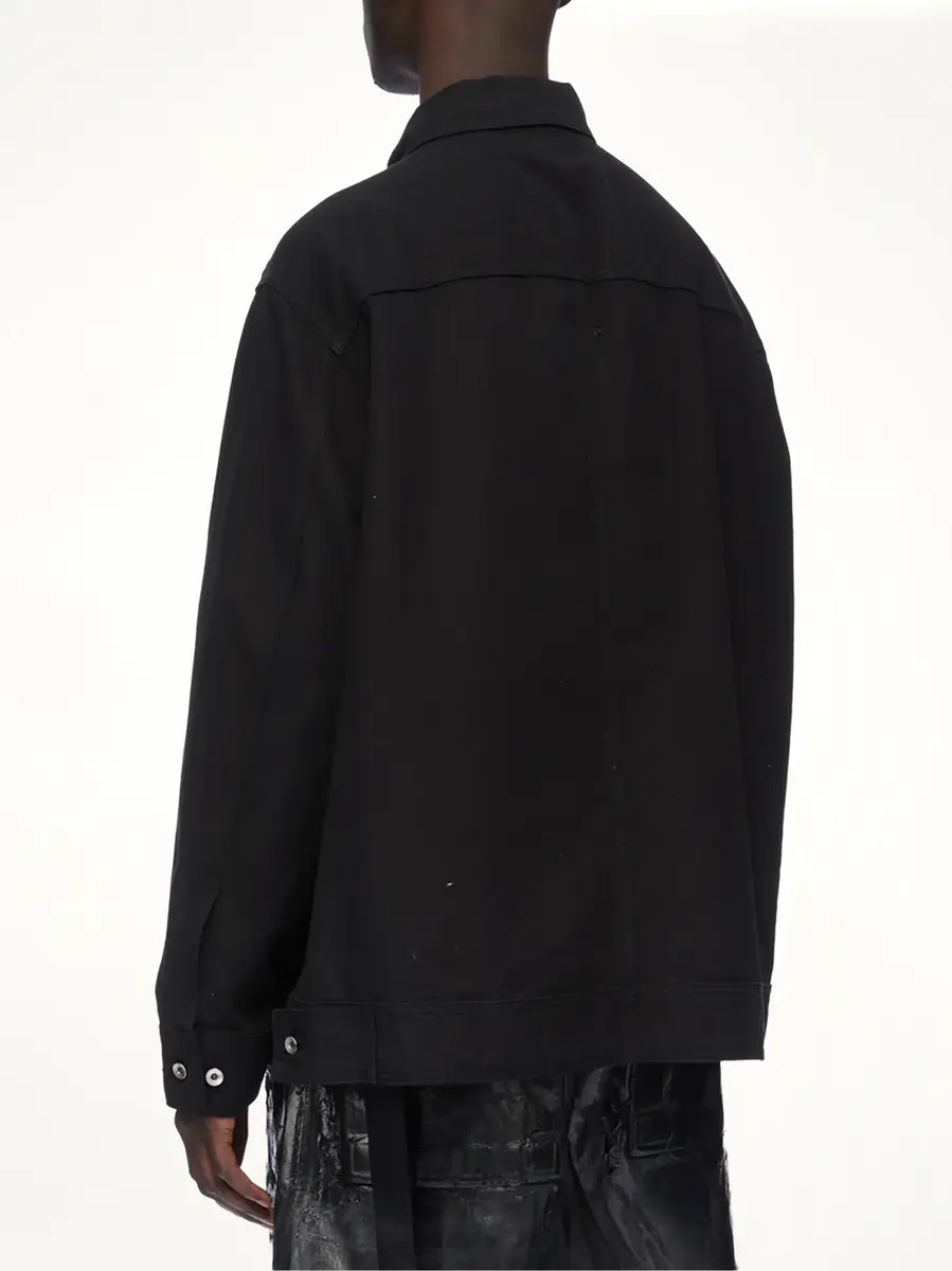 RICK OWENS DRKSHDW Cotton Canvas Jumbo Worker Denim Jacket | Thumbnail 4 RICK OWENS DRKSHDW Cotton Canvas Jumbo Worker Denim Jacket | Thumbnail 4